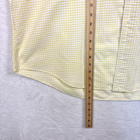 VTG Ralph Lauren Mens XXL White Yellow Windowpane Plaid Blue Pony Preppy Shirt - Picture 7 of 8